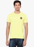 La Seven Yellow Solid Round Neck T-Shirt