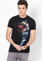 Superman Black Printed Round Neck T-Shirts