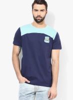 Manchester City Fc Blue Solid Round Neck T-Shirts
