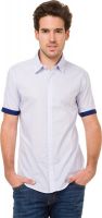 Mode Manor Men's Striped Casual Blue Shirt