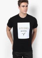 Monteil & Munero Black Printed Round Neck T-Shirt