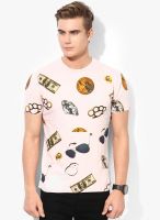 Monteil & Munero Pink Printed Round Neck T-Shirt