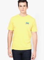 Nautica Yellow Solid Round Neck T-Shirts