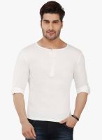 Nick & Jess White Solid Henley T-Shirt