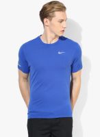 Nike Dri-Fit Contour Blue Running Round Neck T-Shirt