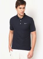 Nike Navy Blue Solid Polo T-Shirts