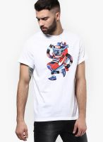Nike White Printed Round Neck T-Shirts