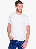 Park Avenue White Solid Round Neck T-Shirt