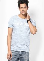 Pepe Jeans Blue Solid Round Neck T-Shirts