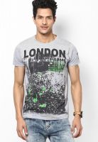 Pepe Jeans Grey Solid Round Neck T-Shirts