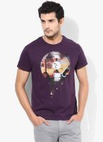 Pink Floyd Purple Printed Round Neck T-Shirts