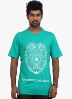 Police Green Printed Round Neck T-Shirt