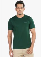 Provogue Green Solid Round Neck T-Shirt