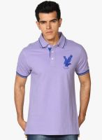 Provogue Lavender Solid Polo T-Shirt