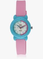 Q&Q Vp81j019y-M Pink/White Analog Watch