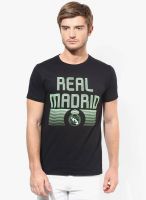 Real Madrid C.F. Black Printed Round Neck T-Shirt