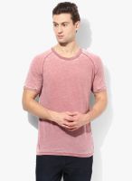 Selected Mauve Solid Round Neck T-Shirt