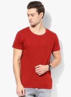 Selected Red Solid Round Neck T-Shirt