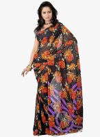 Silk Bazar Black Printed Saree