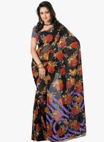 Silk Bazar Black Printed Saree