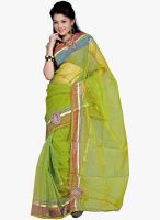 Silk Bazar Green Embellished Saree