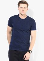 Sisley Blue Printed Round Neck T-Shirt