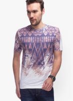 Slub Multicoloured Colored Printed Round Neck T-Shirts