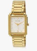 Sonata Nf7053ym01j Golden/White Analog Watch