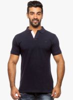 Sports 52 Wear Navy Blue Solid Polo T-Shirt