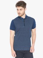 Status Quo Blue Printed Polo T-Shirt