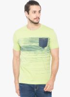 Status Quo Green Printed Round Neck T-Shirt