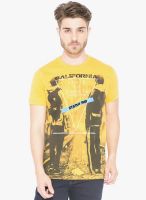 Status Quo Yellow Printed Round Neck T-Shirt