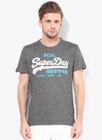 Superdry Grey Printed Round Neck T-Shirt