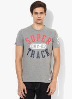 Superdry Grey Printed Round Neck T-Shirt