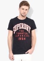 Superdry Navy Blue Printed Round Neck T-Shirt