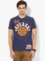 Superdry Navy Blue Printed Round Neck T-Shirt