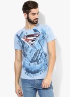 Superman Blue Printed Round Neck T-Shirt