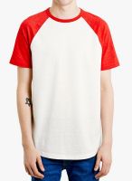 TOPMAN Off White Solid Round Neck T-Shirt