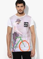 Tagd New York Multicoloured Printed Round Neck T-Shirts