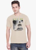 Tantra Beige Printed Round Neck T-Shirt