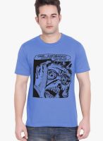 Tantra Blue Printed Round Neck T-Shirts