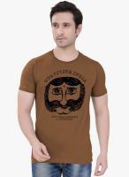 Tantra Brown Printed Round Neck T-Shirt