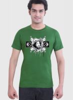 Tantra Green Printed Round Neck T-Shirts