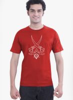 Tantra Red Printed Round Neck T-Shirts