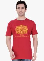 Tantra Red Printed Round Neck T-Shirt