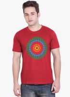 Tantra Red Printed Round Neck T-Shirt