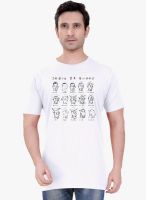 Tantra White Printed Round Neck T-Shirt