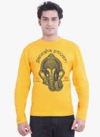 Tantra Yellow Printed Round Neck T-Shirt