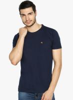 The Indian Garage Co. Navy Blue Solid Round Neck TShirt