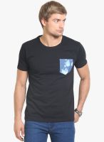Thisrupt Black Solid Round Neck T-Shirt